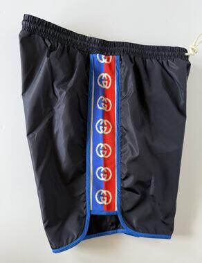 Gucci Men's Boxer Blue Nylon Swim Shorts 28 US (44 Euro) Italy 577800